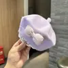 Boina de Punto de Otoño para Niña Niños Cuadros Lazo Sombrero de Oso para Niños Sombrero de Calabaza Lindo Sombrero de Pintor