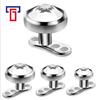 Pacote de prego enterrado de titânio G23 cravejado com diamante tcheco importado prego de osso enterrado com base liga de titânio joia de perfuração prego de implante de pele
