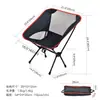 Silla Espacial Pie de Rana Plegable para Exteriores Silla Luna de Acampada Silla de Pesca Portátil para Motocicleta Silla con Respaldo Reclinable Acampada