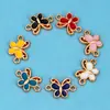 Accesorios DIY de Joyería Creativa Nuevo Colgante de Collar y Pulsera de Mariposa de Siete Colores con Doble Colgante Colgante Pequeño Venta al por Mayor