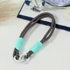 Nueva tendencia japonesa y coreana cordón tejido para teléfono móvil llavero colgante cuerda para la muñeca bolsa decorativa cadena de color contrastante correa