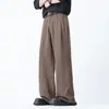 2810 Nuevos Pantalones Casuales de Primavera y Verano para Hombre Estilo Hong Kong Sueltos Estilo Japonés Marca de Moda Pantalones Pequeños para Jóvenes Piernas Anchas y Pies Anchos