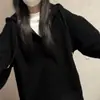 Ropa Casual de Trabajo Diseño de Nicho Sudadera con Capucha Falsa de Dos Piezas para Mujer en Otoño e Invierno, Tops Populares de Estilo Perezoso Casual y Versátil