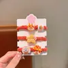 Nuevas Ligas para el Cabello Lindas, Hechas a Mano, No Dañan el Cabello, Diademas Infantiles de Animales de Dibujos Animados a Cuadros, Accesorios Simples para el Cabello de Niña, Bandas Elásticas