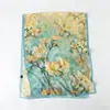 Elegante Estampa de Magnólia Flor de Corte Primavera e Verão Lenço de Seda Grande Longo Xale de Viagem de Luxo Protetor Solar Lenço para Mulheres Lenço de Cabeça