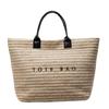 Bolsa Tote de Gran Capacidad para Viajes de Playa en las Nuevas Vacaciones de Verano, Bolso de Paja Tejida de Moda para el Trabajo de Mujer