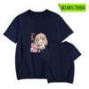 Nova Camiseta Estilo Street Fashion Verão Gola Redonda Manga Curta Loose Casal Envolvente de Casa de Brincar de Espião de Anime