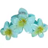 Clássico do TikTok Cor Gradiente Jelly Três Flores Presilha de Cabelo Flor Plumeria Estilo Férias na Praia Presilha de Garra Flor Única