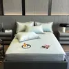 Lujo Ligero Jacquard Carbón Hielo 900D Sábanas Colchonetas Suaves Refrigeradas Clase Amigable con la Piel Transpirable Lavables a Máquina Colchoneta de Seda de Hielo para Dormir Desnudo