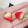 20 simulação fruta maçã banana laranja morango resina pingente chaveiro diy acessórios de pingente