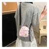 2023 nova moda bolsa de lona coração de pêssego bolsa casual pequena bolsa simples bolsa transversal linha de costura porta-moedas bolsa para mulheres
