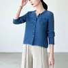Chaqueta Estilo Pequeño Chanel para Mujer Temperamento de Socialité Tacto de Alta Gama Top 2026 Nuevo Cardigan de Manga Larga de un Solo Botón Miyake Otoño
