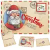 Tarjeta de felicitación navideña de piel de vaca retro, tarjeta de regalo de Navidad, linda tarjeta plegable de dibujos animados, tarjeta con mensaje de bendición con sobre