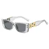 Gafas de Sol Cuadradas con Cadena de Diamantes Huecos Estilo Callejero Transfronterizo Europeo y Americano Moda de Gama Alta Tendencia Anti-UV para Mujeres