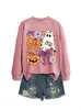 Sudadera linda y divertida de Halloween para mujer con diseño de fantasma, moño, flor, calabaza, murciélago para Amazon, Wish y tiendas independientes