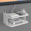 Suporte de parede WiFi para TV, decodificador e roteador, com armazenamento e instalação sem furos