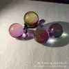 Contas da Sorte de Cristal Vermelho Estilo Chinês, Ornamentos de Vidro em Formato de Pote de Arroz de Latão, Bolas de Vidro de Cristal Vermelho, Ornamentos de Bola de Cristal Vermelho