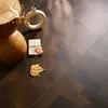 Anillo de Crecimiento Vintage Venta Directa de Fábrica Piso Laminado Negro Desgastado Estilo Wabi-Sabi Casa de Huéspedes Antigua Uso Doméstico Ecológico