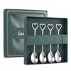 Conjunto de talheres criativos de aço inoxidável, colher pequena, garfo, caixa de presente de mão, amor internacional, colher de café, garfo de frutas