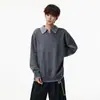 Nueva colección otoño/invierno: Suéter tipo polo de dos piezas estilo japonés para hombre, con un diseño de punto holgado, casual y minimalista, un top moderno