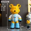 Urso Dj Violento Pintado à Mão Grande Ornamento de Chão para Sala de Estar, Hotel, Transmissão ao Vivo Criativa, Novo Produto 2025, Envio Direto da Fábrica