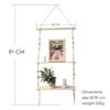 Tapiz tejido de cuerda de algodón transfronterizo accesorios de decoración para el hogar colgante de pared tejido estante colgante de pared estante de madera para plantas verdes