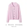 Suéter de punto de cachemira y lana con cuello de muñeca para otoño e invierno, nuevo estilo, cárdigan elegante y suave de punto trenzado