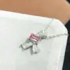 Pendente Alexander de cultivo laboratorial incrustado em prata de lei estilo moda boutique presente para senhoras uma geração de cabelo
