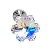 Nuevos Pendientes de Aleación de Titanio Flor de Hielo F136 G23 Lujo Ligero Cristales de Vidrio Tornillos para Cartílago de la Oreja Labret Joyería para Piercings Accesorios