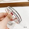 Nuevo Pulsera Sansheng III Femenina Carácter Fu Flor de Loto Chapada en Plata de Ley Campana Ping An Dos Shihuan Flor de Amor Mariposa Pulsera de Tres Círculos