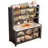 Prateleira de cozinha multifuncional, aparador de múltiplos andares autônomo com portas duplas, armário de armazenamento para micro-ondas, novo modelo prático