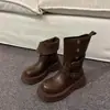 Botas de couro para meninas, novo estilo 2026, botas Martin infantis, para meninas mais velhas, botas de princesa, coleção outono/inverno, botas curtas para meninas