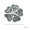 Aplique de flor de cinco pétalos tridimensional con pedrería, profusamente adornado con pedrería, parche de flor en forma de corazón, decoración para vestidos y vestidos de novia, accesorio
