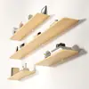 Estante de pared simple de madera maciza, fijado con agujeros, estante recto para mesita de noche de dormitorio, expositor de libros y estante de almacenamiento
