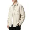 Camisa de Pana para Hombre 2026 Otoño Nueva Casual Moderna Versátil Cuello Solapa Sin Planchar Manga Larga Camisa Chaqueta Hombre