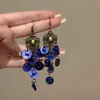 Brincos de Gancho com Franjas e Concha Redonda Nicho Luxo Leve Retrô Personalidade Versátil Moda Brincos de Alta Qualidade Atacado para Mulheres