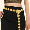 Nuevo estilo étnico retro aleación súper ventas flor hueca cadena de cuerpo para cintura de un solo círculo hebilla doble doble uso accesorios Dai
