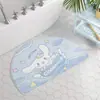 Alfombra de baño de felpa sintética, engrosada y con temática de dibujos animados para uso doméstico, adecuada para dormitorios, absorbente, resistente a las manchas y antideslizante, ideal como felpudo para la entrada del baño