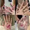 Pegatinas de Tatuaje de Dedo Estilo Y2K, Estilo Milenial, Nicho, Desechables, Retro, Modernas, Pegatinas de Tatuaje de Mano Negras y Rosas