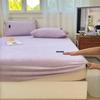 Juego de tres piezas de gorro de cama de terciopelo de leche engrosado Cubierta protectora de cerramiento completo de 360 grados Simmons cubierta de colchoneta marrón venta al por mayor generación
