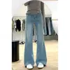 Jeans Leve e Fino Flare para Mulheres, Novo Verão Plus Size, Emagrecimento para Corpo em Formato de Pera, Calças Boca de Sino