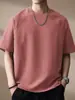 Camiseta de manga corta de color liso, peso pesado, estilo retro americano de alta gama para hombre, marca de moda de verano, simple, holgada, top casual versátil para hombre