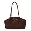 Bolsa feminina de camurça 2026 nova tendência outono vintage Maillard bolsa tote para o dia a dia bolsa de ombro de grande capacidade