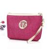 Bolsa de mão rosa vibrante europeia e americana bolsa de lona rosa dourado bolsa de cosméticos verde fabricante de origem Mingtai