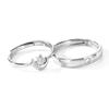 Anel de Casal XXOFF Sol Lua Estrela Pequeno Diamante Flash Design Nicho Senso Avançado Luz Luxo Ajustável Anel Masculino e Feminino