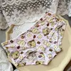 [80-120] 524 Seda de Hielo estampado lindo tiro bajo bolsa de ropa interior para mujer cadera con taladro ropa interior para mujer tiro bajo