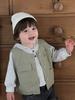 Conjunto de Chaleco de Trabajo para Niños, Nuevo Estilo Otoño, Sudadera de Dibujos Animados para Niños Pequeños, Conjunto de Tres Piezas con Chaleco y Pantalones Largos para Bebé Niño, Clase A