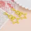 Estrella de Cinco Puntas Pintada de Colores con Cierre de Langosta Colgante Accesorios para Joyería DIY Llavero Giratorio de Aleación de Zinc Venta al por Mayor