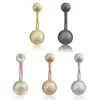 Piercing de umbigo europeu e americano fosco em aço inoxidável, argola de umbigo sexy, moda, dança do ventre, personalidade, joia de piercing multicolorida em estoque