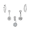 Anillo de Zircón para Ombligo de Amazon Venta al por Mayor Set en Stock Hebilla para Ombligo Joyería de Acero Inoxidable para Piercing Europea y Americana Clavo para Ombligo